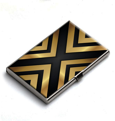 

Heartzy Golden XCross Business 10 Card Holder(Set of 1, Gold, Black)