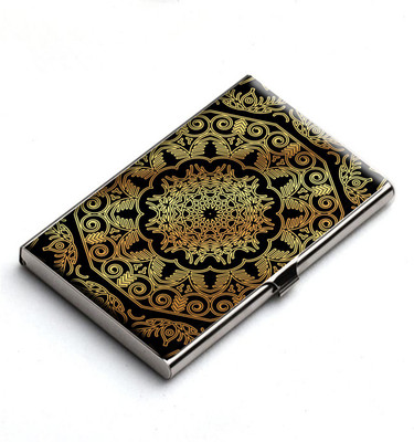 

Heartzy Royal Golden Mandala Business 10 Card Holder(Set of 1, Gold, Black)