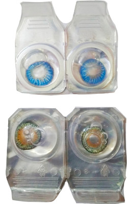 

drr Eye contact Lanse Monthly Contact Lens(00, Dark blue and green, Pack of 2)