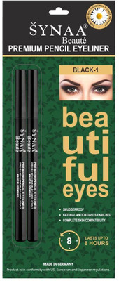 

Synaa Premium Pencil Eyeliner - Black-1 Set of 2- Smudgeproof - Made in Germany… 2.28 g(Black)