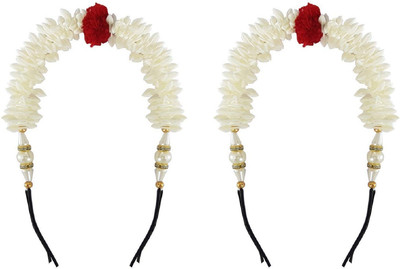 

GULZAR Hair Accessories For Bun Making Gajra pins Accessories For Bridal Girls / New Style Juda Bun Decoration Hair Gajra For Bridal Accessories For Girls Set of 2 Hair Accessory Set (White) Hair Accessory Set(White)