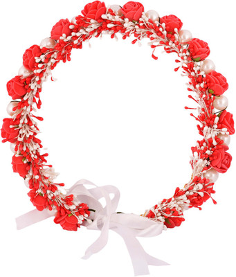 

Sanjog Red Pearl Headband Tiara Crown For Women/Girls Head Band(Red)