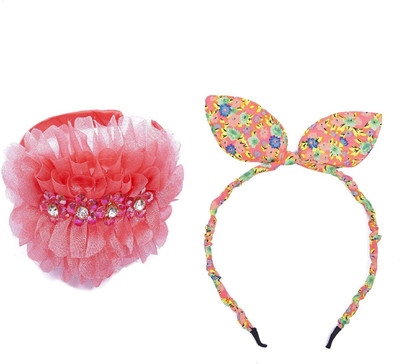 

Chooz Designer Studio Hair Band for Kids Girls Ears Head Band and Ribbons Hair Band (Pack of 2) Head Band, Hair Band(Multicolor)