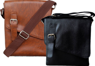

care corporates Messenger Bag(Brown, Black), Black;brown
