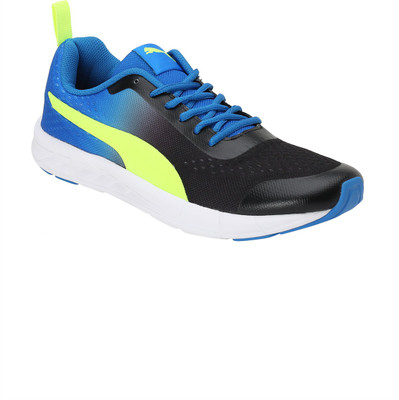 

Puma Boys & Girls Lace Running Shoes(Black, Black-electric blue lemonade-safety yellow