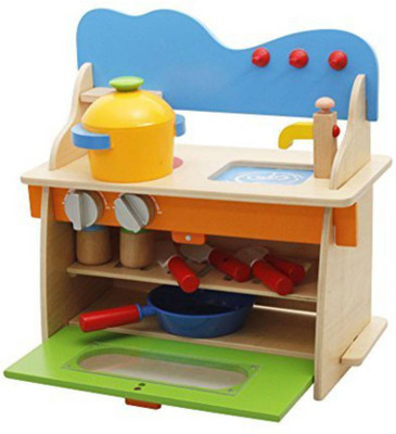 

Nabhya High Quality 3D Assembled Wooden Pretend Play Cooking Role Kitchen Set Creative Toy with Accessories for Kids(Multicolor)