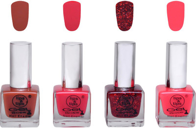 

Lips & Tips Premium Collection Exclusive Nail Paints -Chocolate Moose, Neon Pink, Sparkling Red, Pink Burst ( Pack of 4) Chocolate Moose, Neon Pink, Sparkling Red, Pink Burst(Pack of 4)