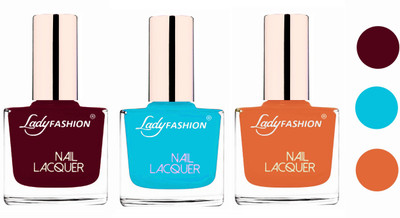

Lady Fashion Extra Shine Extra Long Stay Chip Resistant Nail Polish (set of 3) Maroon,Sky Blue,Nude(Pack of 3)