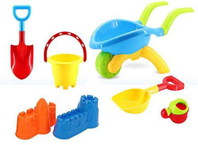

Baybee Funbee 7 Pcs Kids Beach Sand Toys Set Including Trolley Cart, Beach Molds, Beach Bucket, Beach Shovel Tool Kit, Sandbox Toys Toddlers(Multicolor)