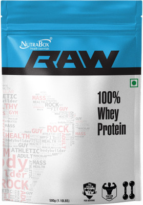 

NUTRABOX 100% Pure Raw Whey Protein Concentrate Powder for Body Building / Gym Supplement Whey Protein(500 g, Unflavored)