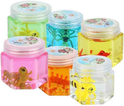 

PTCMart Jelly Slime Cute Animal Semi Transparent ( 6 Pieces ) Multicolor Putty Toy Multicolor Putty Toy