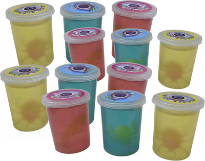 

PTCMart Slime Crystal With Animal Figure Set Of 12 Multicolor Multicolor Putty Toy