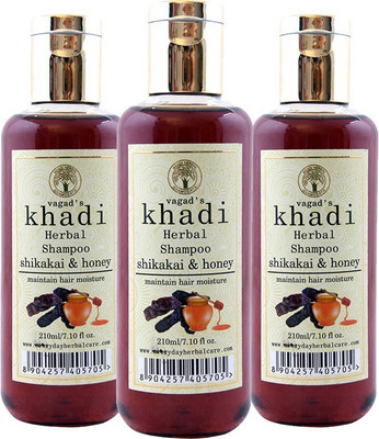 

Vagad's Khadi Shikakai and Honey Shampoo 210 ml (Set of 3)(690 ml)