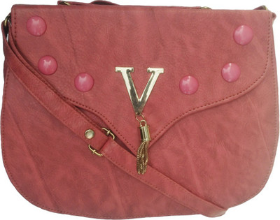 

AVS Women Evening/Party, Casual Pink PU Sling Bag