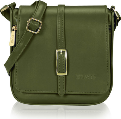 

Kleio Women Formal, Casual Green Leatherette Sling Bag