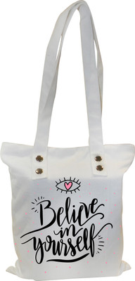 

Astara Women Evening/Party, Casual, Formal White Canvas Tote
