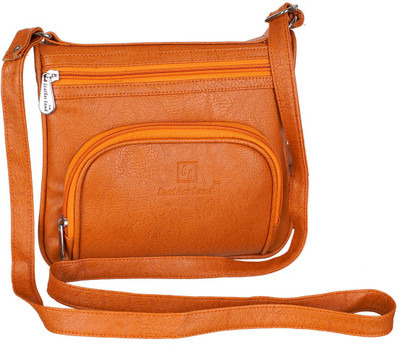 

Leather Land Women Formal Tan Leatherette Sling Bag