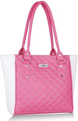 

Aisna Women Casual White, Pink PU Shoulder Bag, Pink;white