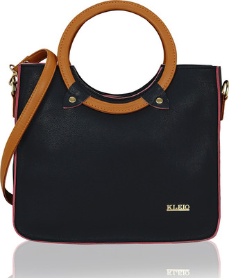 Kleio Women Formal, Casual Black Leatherette Hand-held Bag