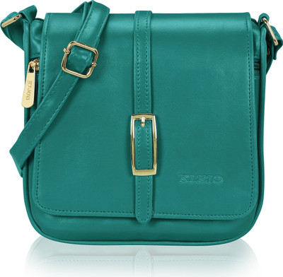

Kleio Women Formal, Casual Green Leatherette Sling Bag