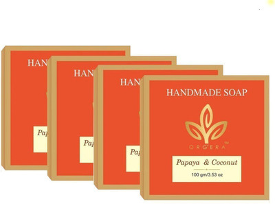 

Org'era Handmade butter soap papaya and coconut(400 g, Pack of 4)