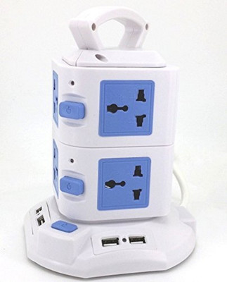 

Cellphonez 8 Plug Portable Socket with USB 8 Socket Surge Protector(Blue)