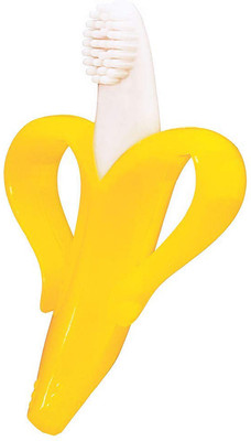 

Guru Kripa Baby Products Presents Baby Banana Traning Toothbrush Teether With Soft Bristles Bendable Flexible 100% Safe For Infants Toddlers Easy To Hold Ultra Soft Toothbrush