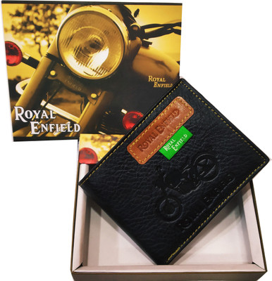 

Royal Enfield Men Black Genuine Leather Wallet(5 Card Slots)