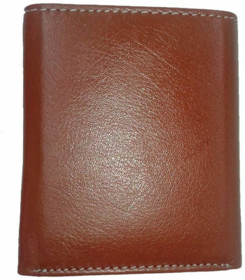 TOUGH Men Tan Genuine Leather Wallet(9 Card Slots)