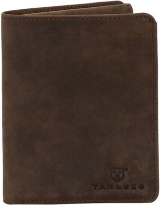

Tan Luzo Men Brown Genuine Leather Wallet(5 Card Slots)
