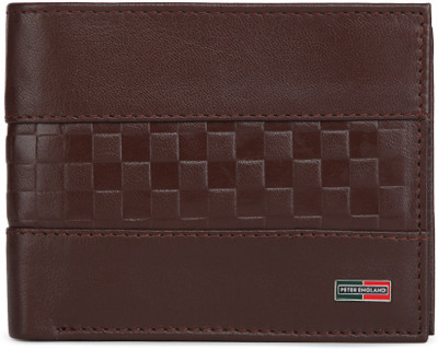 

Peter England Men Tan Genuine Leather Wallet(12 Card Slots)