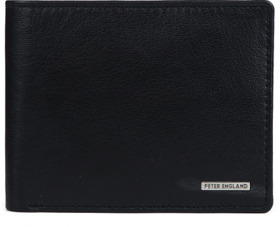 

Peter England Men Black Genuine Leather Wallet(6 Card Slots)