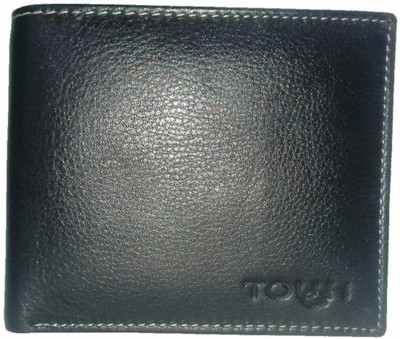 

TOUGH Men Black Genuine Leather Wallet(3 Card Slots)