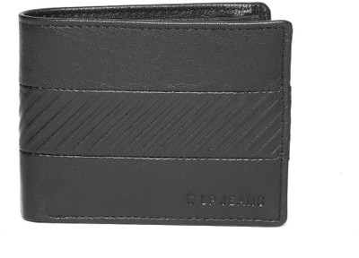 LP Jeans by Louis Philippe Men Casual Black Genuine Leather Wallet(11 Card Slots)