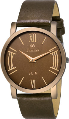

fascino Analog Round Brown Dial Slim Watch with Leather Belt FCW 1287-BR Watch - For Men