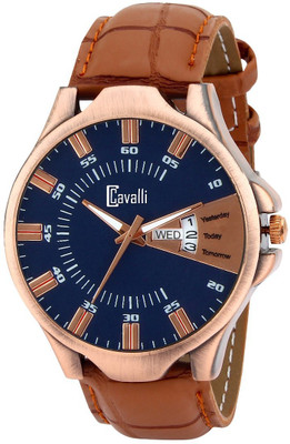 Cavalli Exclusive Day Date Series Quartz Movement Stylish Blue Dial Wrist Watch for Boys Analog Watch  - For Men