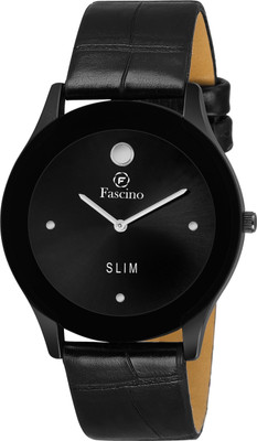 

fascino Analog Round Black Dial Slim Watch with Leather Belt FCW 1251-BLK Watch - For Men