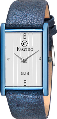 

fascino Analog Square Silver Dial Slim Watch with Leather Belt FCW 1323-BL Watch - For Men