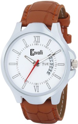 Cavalli Exclusive Day Date Series Quartz Movement Stylish White Dial Wrist Watch for Boys Analog Watch  - For Men