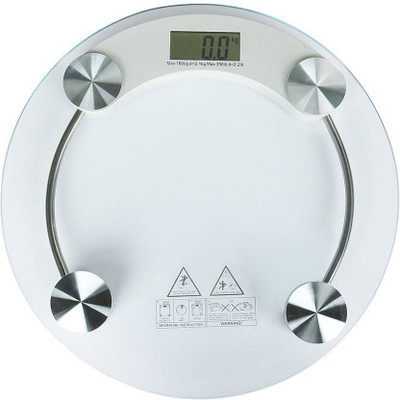 

Mobone 6MM Electronic Digital Personal Bathroom Health Body Round Glass Step-on Activation Weighing Scale Weighing Scale(transparent)