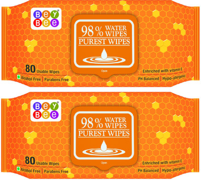 

Bey Bee : Paraben Free 98% Water Based Baby Wipes For New Born Babies & Adults (Combo of 2 Pack)(2 Pieces)