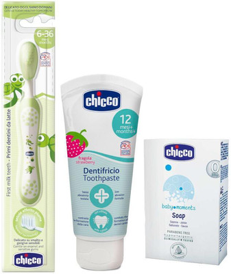 

Chicco Baby Oral Pack 12m+ (Tooth Brush, ToothPaste 50ml and Soap 75gms)(White)
