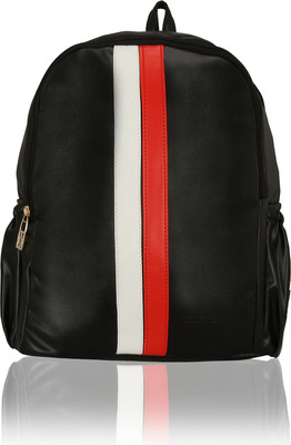 

Kleio Stylish Trendy Soft PU Leather Double Compartment Travel / College 10.6 L Backpack(Black)