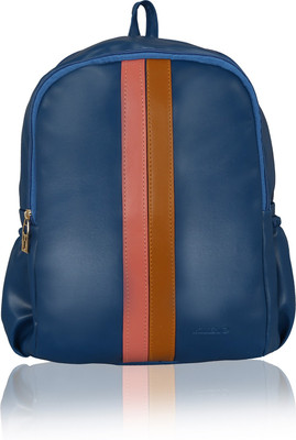 

Kleio Stylish Trendy Soft PU Leather Double Compartment Travel / College 10.6 L Backpack(Blue), Royal blue
