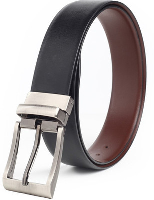 

DGN Deals Men Formal Black Synthetic Reversible Belt, Black brown