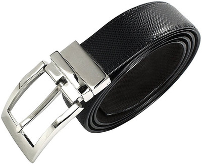 

DGN Deals Men Formal Black Artificial Leather Reversible Belt, Black brown