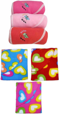 

aroraonlinetraders Printed  Hooded Baby Blanket(Microfiber, Multicolor