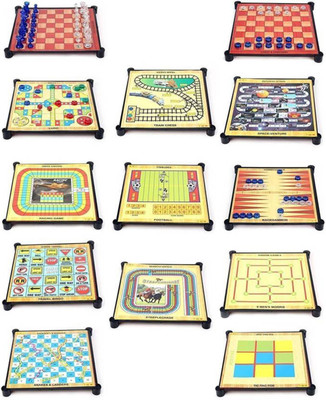 

Vnex Magnetic 13 In 1 Family Board Game -Chess, Backgammon, Ludo, Tic-Tac-Toe, Checkers, 9 Men's Morris, Travel Bingo, Football, Space venture, Train chess, Racing Game, Steeplechase , Snakes & Ladders Board Game