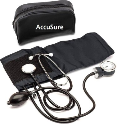 AccuSure Aneroid Sphygmomanometer With Stethoscope Bp Monitor(Black)