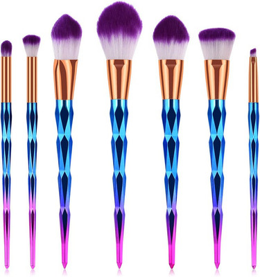 

J 7Pc Makeup Brushes Thread Professional Make Up Brushes Set Blending Powder Foundation Contour Brush Blue(Pack of 7)